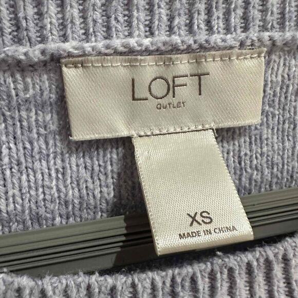 Loft Womens Lilac Purple Heathered Long Sleeve Knit Pullover Cotton‎ Sweater XS - Picture 7 of 8